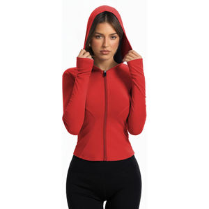 Veste de yoga extensible pour femme, en nylon, athlétique, respirante, légère, avec fermeture éclair, pour l'extérieur - Product Image 3