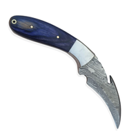 Couteau de chasse OEM personnalisable en acier inoxydable avec couteau à dépecer incurvé fait main confortable, manche en os et étui en cuir