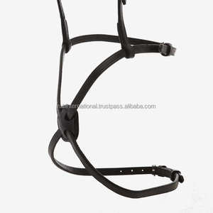 High Quality <b>Padded</b> Non-Slip Noseband for Riding <b>Smartly</b> Fitted Horse Leather French Bridle Black Rhinestone Rub International - Product Image 3