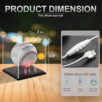 Étui en acrylique transparent pour ballon de baseball, personnalisé en usine, avec protection UV et éclairage LED, pour les passionnés et les collectionneurs de baseball