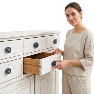 Handicrafts Blue Wood Resin Modern Drawer <b>Knob</b> & Pull Handle for Kitchen Bedroom <b>Dresser</b> Hotel Wardrobe Bathroom Villa Use - Product Image 4