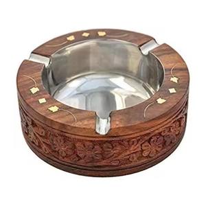 Cenicero de madera con cuenco profundo para cigarrillos, cigarros y tabaco, decoración de mesa - Product Image 6