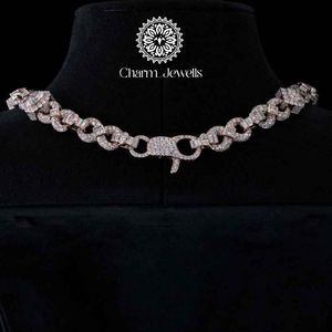 Charm Jewels Unisex Men's Women's Moissanite <b>Statement</b> <b>Necklace</b> 14K Gold Plated Silver Link Chain Brilliant Cut IGI Certified - Product Image 4