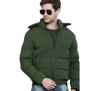 Custom Logo Men's Puffer Jacket With Hooded Parkas Thicken Padded Jacket Windproof Outdoor Winter Jacket Coat For Men's