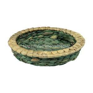 Wholesale SET 3 Eco-Friendly Natural Water Hyacinth <b>Round</b> Serving Tray & <b>Mats</b>/Pads Boho Decor <b>Table</b> Decor Vietnam Viettimecraft - Product Image 2