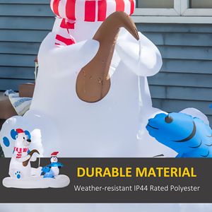 Decorazioni Natalizie Gonfiabili da Esterno da 1,8 m: Orso Polare, Pinguino, Cappello di Babbo Natale, Tavola da Pesca con LED - Addobbi Natalizi da Giardino - Product Image 5