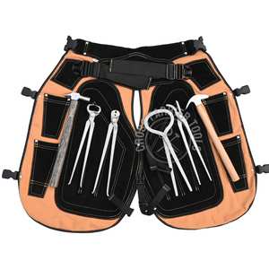 Kit de Herramientas para el Cuidado de Pezuñas de Caballos con Cortaúñas, Extractor de Clavos, Herramienta Curva para Clavos, Detector de Dolor, Martillo de Herrador y Delantal Protector - Product Image 1