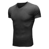 Chemise de performance pour homme de haute qualité, plusieurs options de couleurs, design rayé, t-shirts tendance respirants à manches courtes