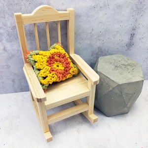 Mecedora de madera en miniatura, muebles de juguete para decoración de casa de muñecas, producto de Nueva Era - Product Image 4