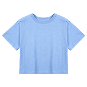 T-shirt court en coton et élasthanne doux à col rond avec logo personnalisé et imprimé tendance pour femme, idéal pour la gym et la course à pied, fabriqué par HS 2027 - Product Image 5