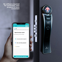 Serrure Intelligente avec Surveillance Vidéo IA 24h/24, Déverrouillage Facial 3D, Contrôle à Distance, Capture de Visiteurs, Sécurité Domestique, Compatible Porte en Bois et Cloud