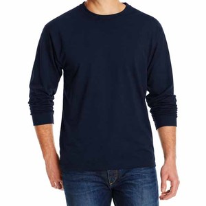 T-shirts à manches longues pour hommes en coton 100% de haute qualité, personnalisés avec logo, tricotés, respirants, à séchage rapide, col rond - Product Image 6