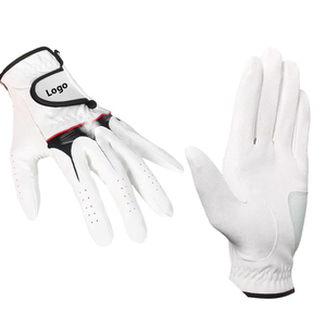 Achetez des gants de golf en cuir de mouton blanc de qualité supérieure pour hommes, tissu respirant, logo personnalisé pour les sports - Product Image 5
