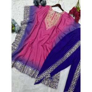 Hermoso XL Kaftan y Dhoti con bordado y trabajo de impresión digital - Product Image 6