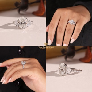 Anillo de Diamante CVD Cultivado en Laboratorio de 3.00 Quilates, Corte Oval, Trílogo, Regalo para Siempre, Color E, Claridad VVS2, Oro Sólido de 14K, Certificado IGI - Product Image 5