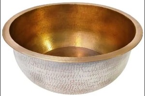 Bol à pédicure en cuivre pur martelé avec finition patinée pour le bien-être et les soins des ongles dans les spas et à domicile. Prix de gros raisonnable. - Product Image 6