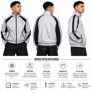 Survêtements légers et respirants en polyester imprimé, écologiques, avec fermeture éclair et cordon de serrage, ensemble de sport personnalisé pour homme - Product Image 4