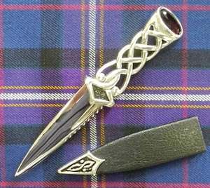 Broche de Metal con Diseño de Nudo Celta Eoin Winston Sports Ews 0007 Sgian Debh, Forma de Hoja de Cuchillo, Incrustaciones de Piedra, para las Cuatro Estaciones - Product Image 1