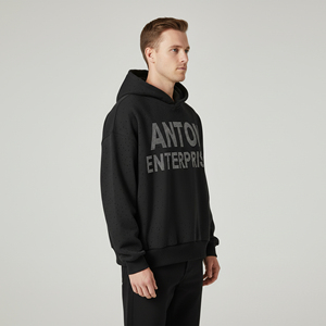 Wholesale Custom 450gsm Thick Fleece <b>Mens</b> Hoodies Sweatshirts Breathable Plain Crewneck Sweatshirt Hoodie - Product Image 4