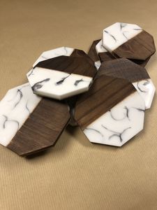 Elegant Wooden And Resin <b>Coasters</b> Designed <b>For</b> Protecting Furniture While Enhancing Modern Interior Spaces - Product Image 6