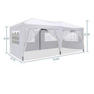 Heavy Duty 10 X 20 ft Pop up Tent Gazebo Marquee with 6 Removable Sidewalls Carry Bag for Party Wedding Event or Outdoor Use - Product Image 2