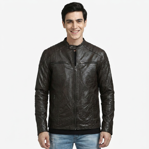 Veste en cuir de moto personnalisée au design unique, prix avantageux, meilleure qualité, vestes en cuir de moto pour hommes - Product Image 6