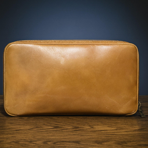 Luxury Genuine Leather Toiletry Bag <b>Mens</b> Dopp <b>Kit</b> Travel <b>Shaving</b> Wash Bag Large Cosmetic Pouch Wholesale Shop TYG-0209 - Product Image 1