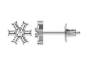 ต่างหูแบบติดหูทรงดาวประดับเพชรคลัสเตอร์ทองคำแท้ 14K เพชรเพาะเลี้ยงในห้องปฏิบัติการ ดีไซน์เรียบหรูทรงบาแกตต์ เหมาะสำหรับเจาะหูแบบเฮลิกซ์ ต่างหูแฟชั่น - Product Image 5