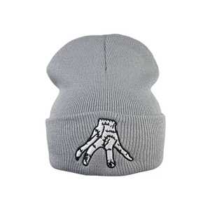 Design Your Own Embroidered Skeleton Hand Beanie Hat Unisex <b>Winter</b> <b>Cap</b> 100% Acrylic Street Style Casual Adult Size 56-58CM - Product Image 6