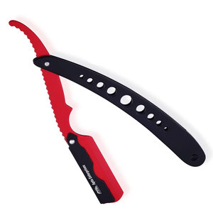 Rasoir droit pour hommes, noir et rouge, pour barbe, vente en gros - Product Image 2