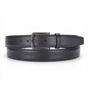 Ceinture en cuir véritable pour homme, boucle en alliage décontractée, réglable, longueur 100-130 cm, largeur 3,3-3,4 cm, fournisseur d'usine OEM - Product Image 3
