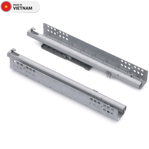 Glissières télescopiques modernes à fermeture amortie de type coulissement complet pour tiroirs de meubles de cuisine, de salle à manger et de chambre - Product Image 1