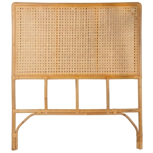 Cabecera de Cama Serena, Moderna, de Ratán Natural, Ecológica, Duradera, Color Marrón, Tamaño Personalizado, Tapicería de Microfibra - Product Image 1