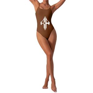 Traje de baño de mujer de talla grande al por mayor, una pieza, alta calidad, bajo pedido mínimo, color sólido, logotipo personalizado y etiqueta para trajes de baño de mujer - Product Image 5