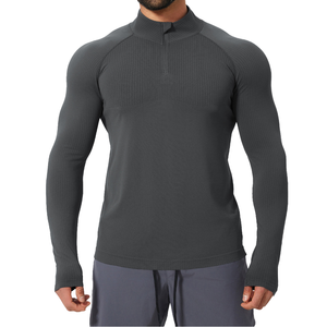 Camiseta de Manga Larga para Hombre, Cuello Redondo, Corte Regular, Color Sólido, Informal, de Algodón Tejido Transpirable - Product Image 1