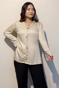 Camisa PAMELA Blanca de Algodón Premium y Elegante para Mujer, Compre Directamente del Proveedor - Product Image 3