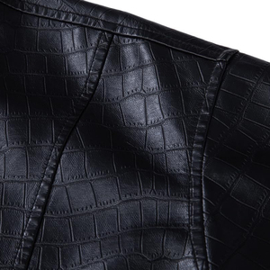 Chaqueta Casual Personalizada de Cuero Transpirable con Logotipo Frontal para Hombre, Cuello Alto, Invierno, Alta Calidad, Resistente al Viento, Antibacteriana, Estilo Urbano - Product Image 3