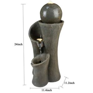 Fuente de Jardín en Cascada de 24 Pulgadas para Uso en Interiores y Exteriores, Patio y Jardín - Product Image 2