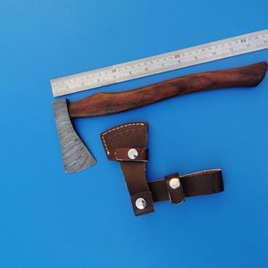 Carbon Steel Outdoor Hatchet Hand <b>Axe</b> with Wooden Grip Portable <b>Wood</b> Cutting Tool for Camping Hiking Bushcraft and Garden - Product Image 3