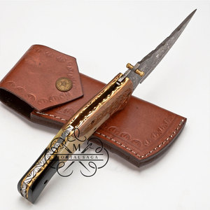 มีดพับพกพามีดกลางแจ้งทำด้วยมือเหล็กดามัสกัส - Product Image 4