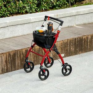 Nuovo Deambulatore per Adulti e Anziani Rosso con Altezza Regolabile, Leggero e Resistente - Product Image 2