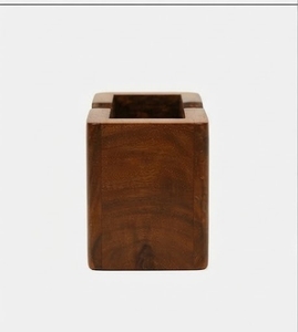 Acacia Wood Storage Box Rectangle Shape <b>Elephant</b> Engraving Eco-Friendly Table Top Organizer Small Capacity Opened Cover - Product Image 3