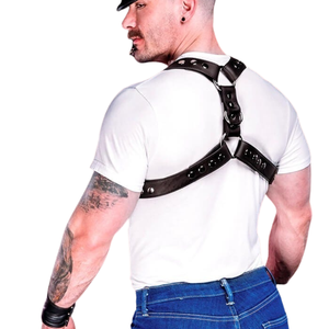 Sangle de maintien en cuir pour homme, ajustable, avec quincaillerie en cuir de qualité supérieure, style classique pour club - Product Image 3