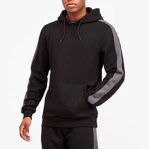 Ensemble de survêtement noir pour homme à manches longues, col montant, pantalon de jogging sportif avec poches latérales, séchage rapide, idéal pour l'automne - Product Image 5