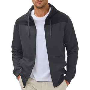 Sudadera con capucha para hombre con cremallera, informal, con cordón ajustable, con bolsillos, para hacer ejercicio, senderismo. - Product Image 1