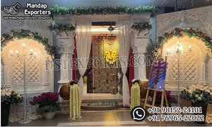 Portail d'entrée de mariage élégant découpé au laser avec panneaux design, décoration de portail de mariage Maharaja, portail d'accueil au look royal, États-Unis - Product Image 6