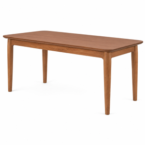 Table à manger moderne en teck massif, écologique, 6 places, rectangulaire, scandinave, fabriquée à la main pour la maison, le restaurant, l'hôtel - Product Image 2