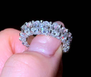 Customize Moissanite 9k 14K 18k Solid Gold <b>Ring</b> Platinum Half and Eternity Band <b>Rings</b> for Women Gift - Product Image 3
