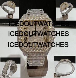 Montre mécanique pour homme personnalisée avec diamants VVS Moissanite, style Hip-Hop Ice-Out, montre-bracelet de luxe de haute qualité - Product Image 3