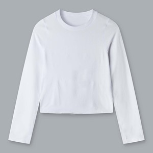 T-shirt côtelé à manches longues pour femme, doux et extensible, col rond, coupe ajustée, décontracté, pour le sport, le yoga, basique, 2026 - Product Image 5